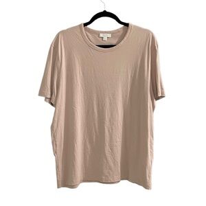 COS Cotton Short Sleeve Crew Neck T-Shirt Pink Mauve L